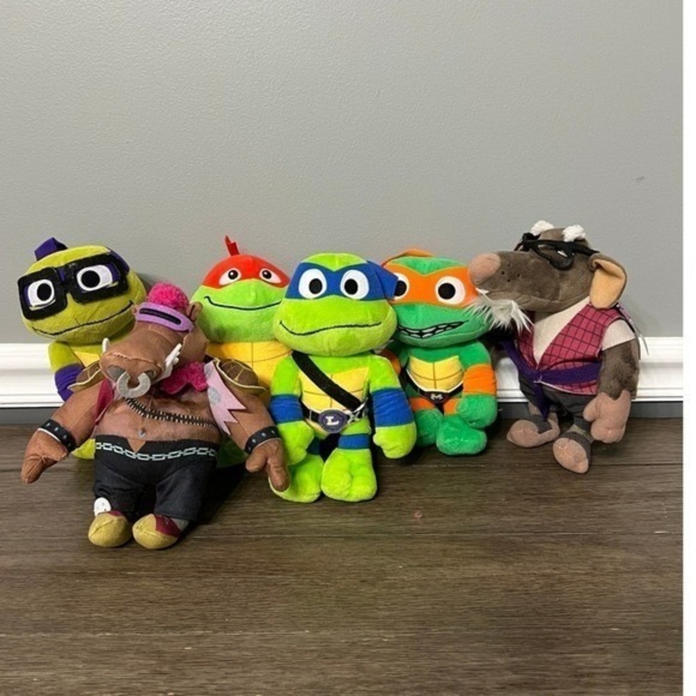 TMNT Mutant Mayhem Plush Set Ninja Turtles Splinter Bebop 9 inch Stuffed Toys